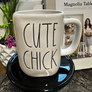 Rae Dunn Cream 'Cute Chick' Mug with Graphic